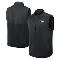 Gilet Nike noir Georgia Bulldogs Primetime Victory Performance à fermeture éclair intégrale pour homme