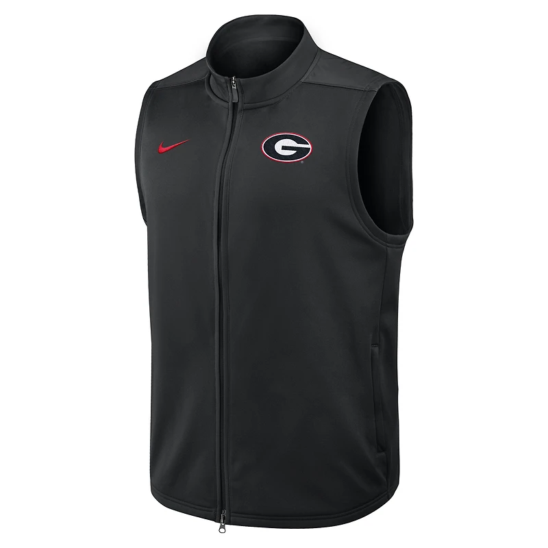 Gilet Nike noir Georgia Bulldogs Primetime Victory Performance à fermeture éclair intégrale pour homme