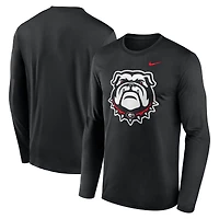 T-shirt Nike noir à manches longues pour homme Georgia Bulldogs Primetime Alternate Logo Legend Performance