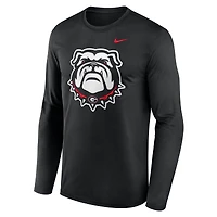 T-shirt Nike noir à manches longues pour homme Georgia Bulldogs Primetime Alternate Logo Legend Performance