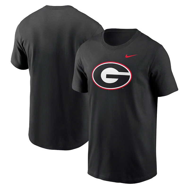 T-shirt Nike noir avec logo Georgia Bulldogs Primetime Evergreen pour homme