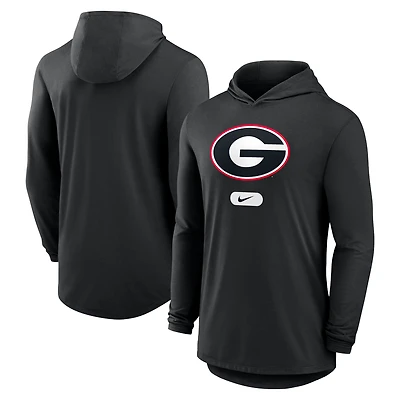 T-shirt à capuche Nike Primetime Tri-Blend Performance manches longues pour homme, noir, Georgia Bulldogs