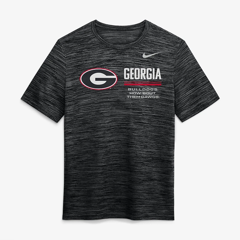 T-shirt Nike rouge Georgia Bulldogs Sideline Velocity Dri-FIT pour homme