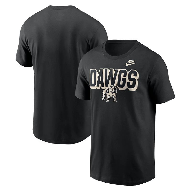 T-shirt Nike noir Georgia Bulldogs Team Bold pour homme