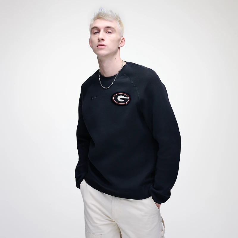Men's Nike Black Georgia Bulldogs Tech Fleece Raglan Sweatshirt