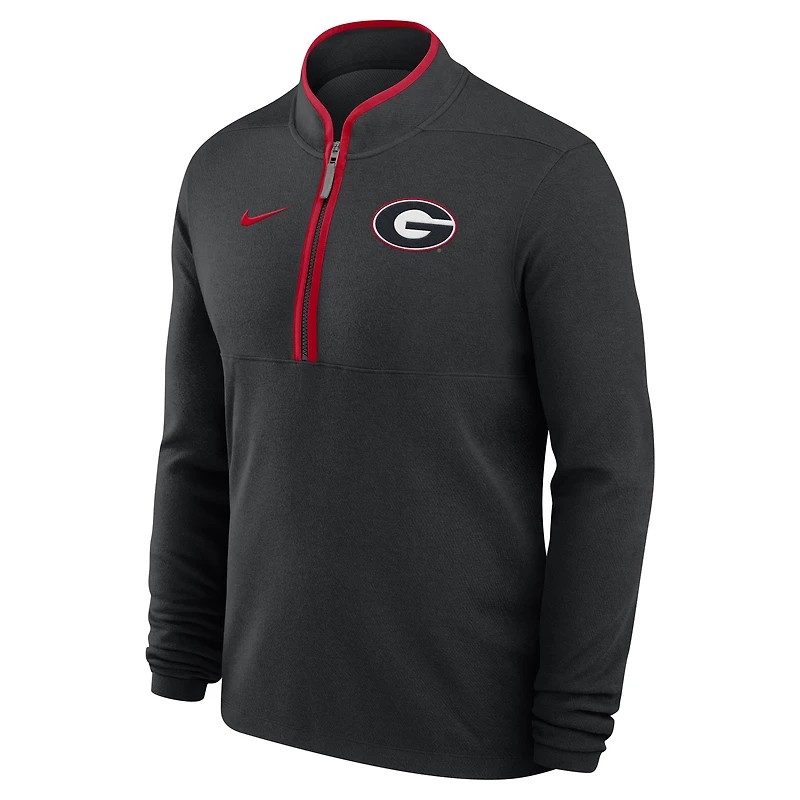 Haut Nike noir Georgia Bulldogs Victory Performance à demi-zip pour homme