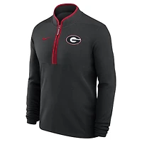 Haut Nike noir Georgia Bulldogs Victory Performance à demi-zip pour homme