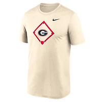 T-shirt Nike Georgia Bulldogs Legend Baseball Icon Performance pour homme couleur crème
