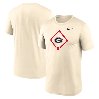 Men's Nike Cream Georgia Bulldogs Legend Baseball Icon Performance T-Shirt