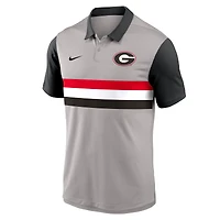 Polo Nike Vapor Dri-FIT gris/noir pour homme des Georgia Bulldogs