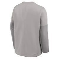 Men's Nike Gray Georgia Bulldogs 2025 Sideline Coach Therma-FIT Long Sleeve T-Shirt
