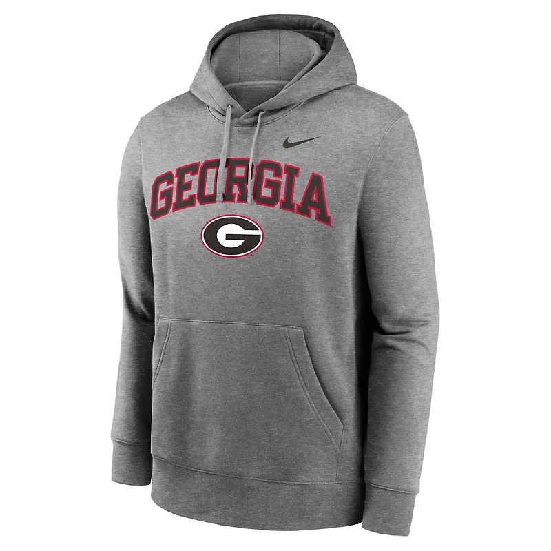 Sweat à capuche Nike Georgia Bulldogs Club Fleece Arch gris pour homme