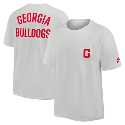 T-shirt Nike gris Georgia Bulldogs Legacy 2-Hit Max90 Pocket pour homme
