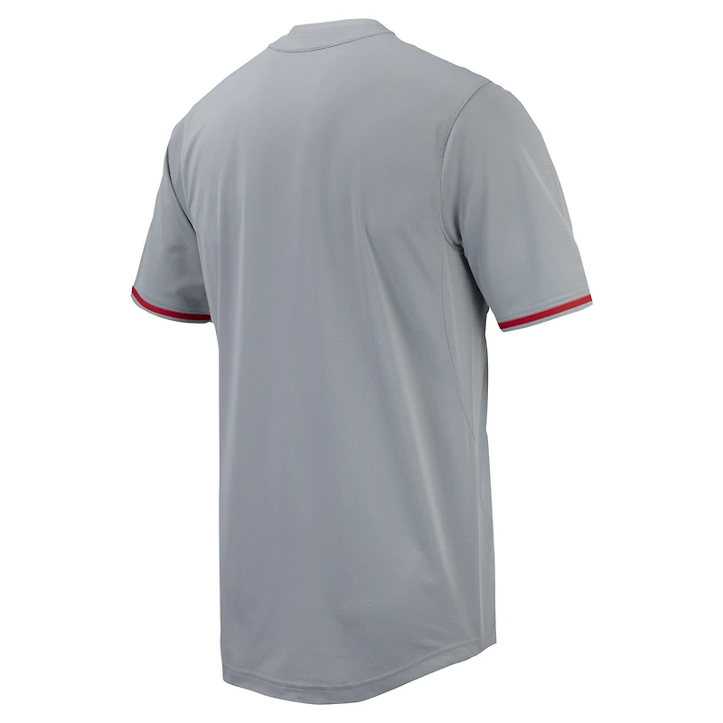Maillot de baseball à bouton intégral Nike pour homme, gris, Georgia Bulldogs Replica