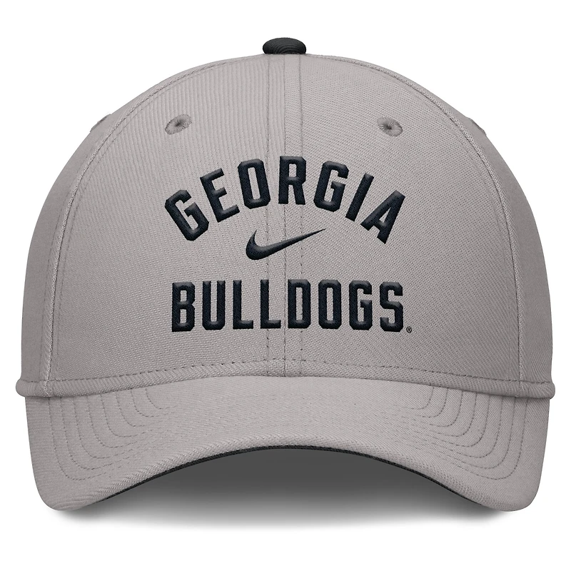 Casquette Nike grise Georgia Bulldogs Rise Prep Performance Flex pour homme