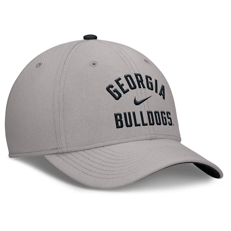 Casquette Nike grise Georgia Bulldogs Rise Prep Performance Flex pour homme