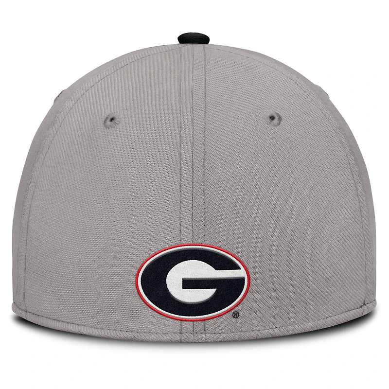 Casquette Nike grise Georgia Bulldogs Rise Prep Performance Flex pour homme