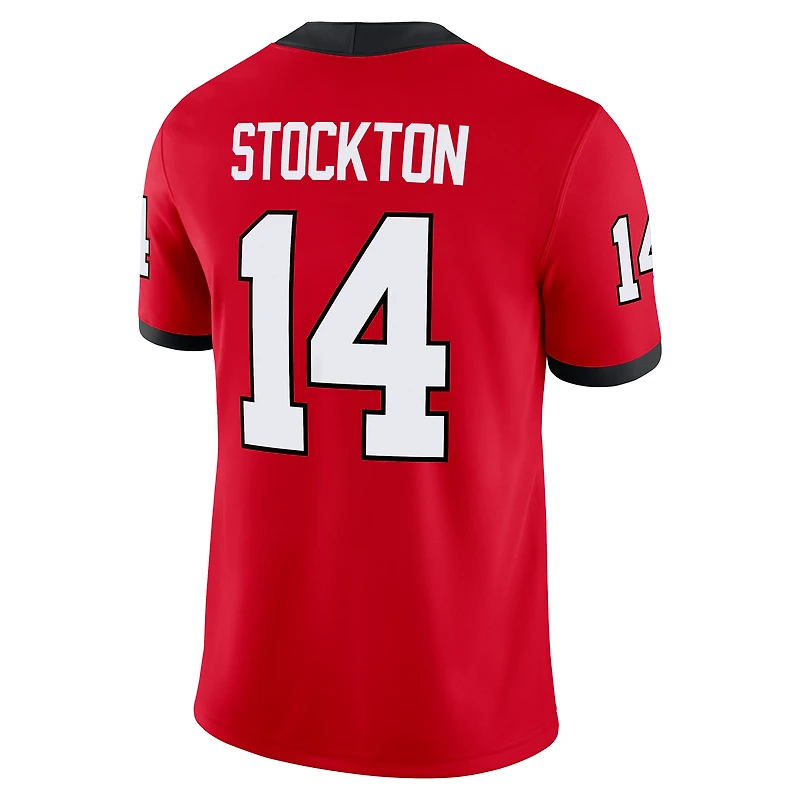 Men's Nike Gunner Stockton Red Georgia Bulldogs Home  NIL Football Game Jersey