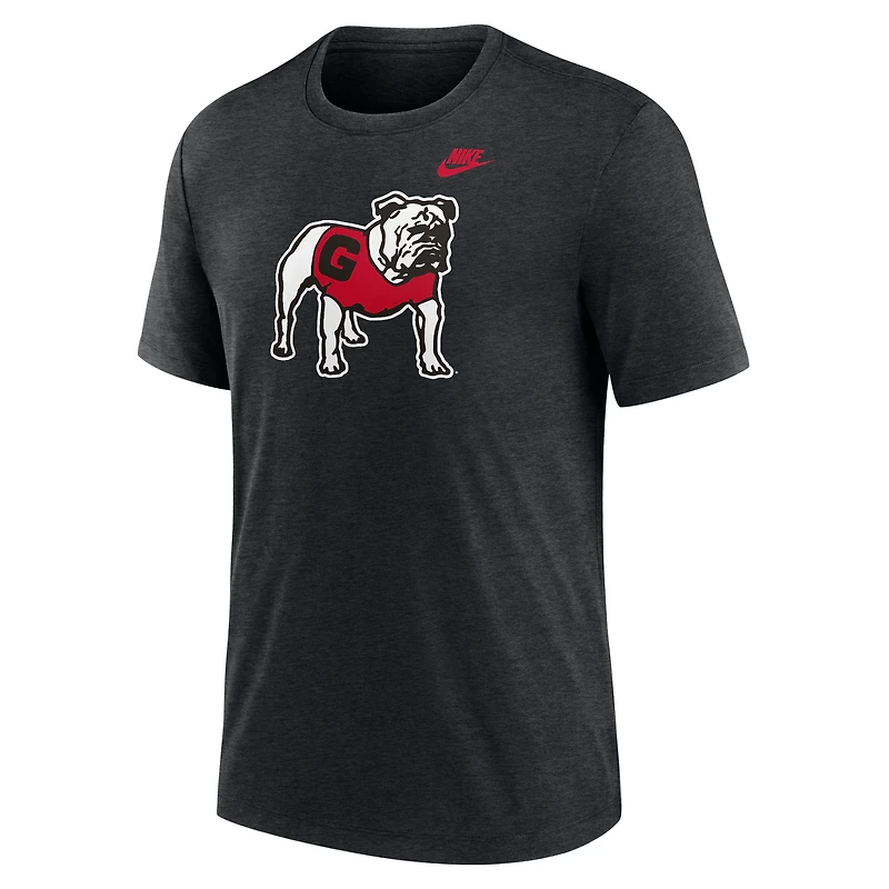 Men's Nike Heather Black Georgia Bulldogs Blitz Legacy Primary Tri-Blend T-Shirt