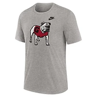 T-shirt Nike gris chiné Georgia Bulldogs Blitz Legacy Primary Tri-Blend pour homme