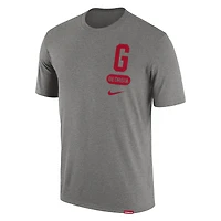 T-shirt à trois mélanges Campus Letterman des Bulldogs de Géorgie Nike pour homme, gris chiné