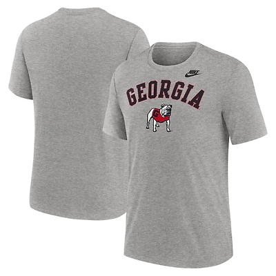 T-shirt Nike gris chiné Georgia Bulldogs Legacy Arch Tri-Blend pour homme