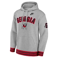 Men's Nike Heather Gray Georgia Bulldogs Legacy Retro Pullover Hoodie