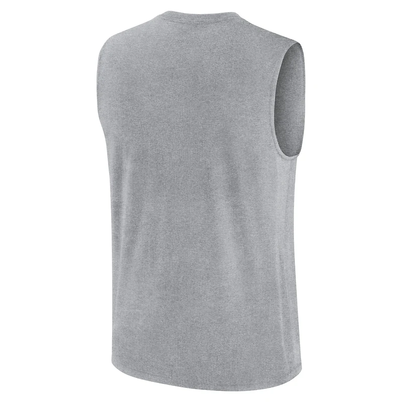 Men's Nike Heather Gray Georgia Bulldogs Primetime Legend Dri-FIT Muscle Tank Top