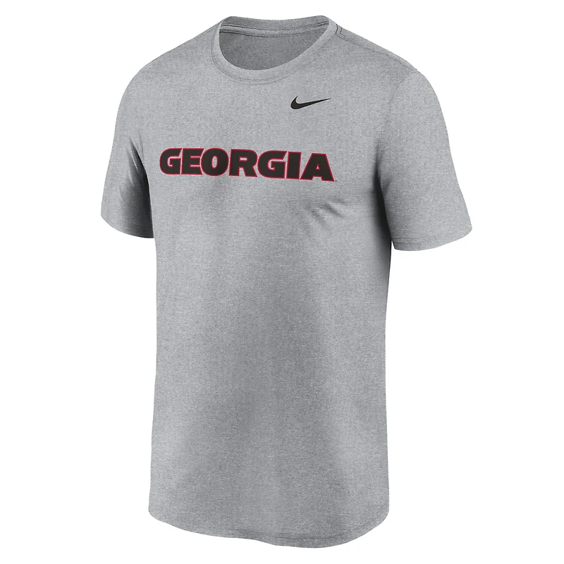Men's Nike Heather Gray Georgia Bulldogs Primetime Legend Wordmark T-Shirt
