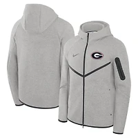 Men's Nike Heather Gray Georgia Bulldogs Tech Fleece Full-Zip Windrunner Hoodie
