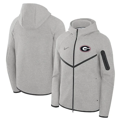 Men's Nike Heather Gray Georgia Bulldogs Tech Fleece Full-Zip Windrunner Hoodie