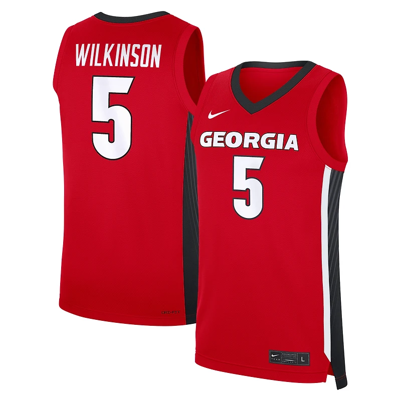 Men's Nike Jeremiah Wilkinson Red Georgia Bulldogs NIL Basketball Replica Jersey