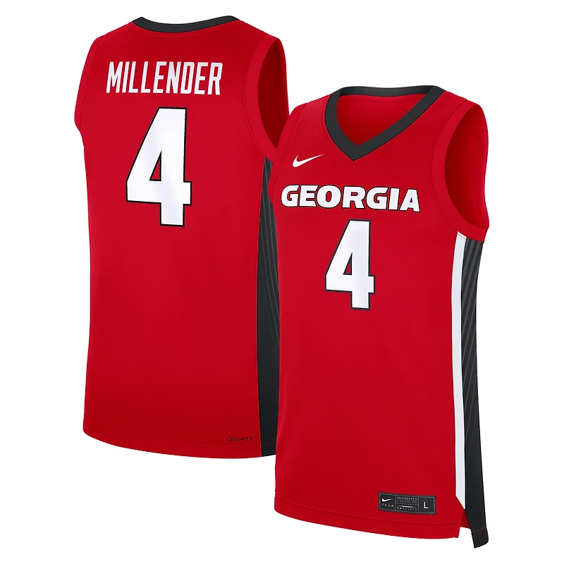 Men's Nike Marcus Millender Red Georgia Bulldogs NIL Basketball Replica Jersey