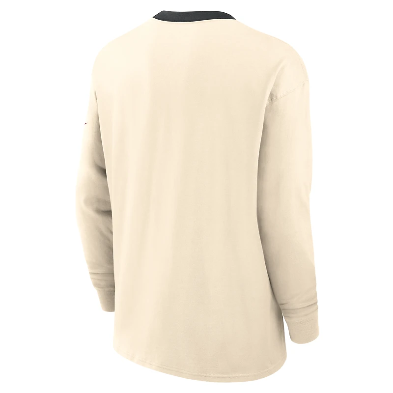 T-shirt Nike Natural Georgia Bulldogs Athletic Prep Max90 à manches longues et logo poche pour homme