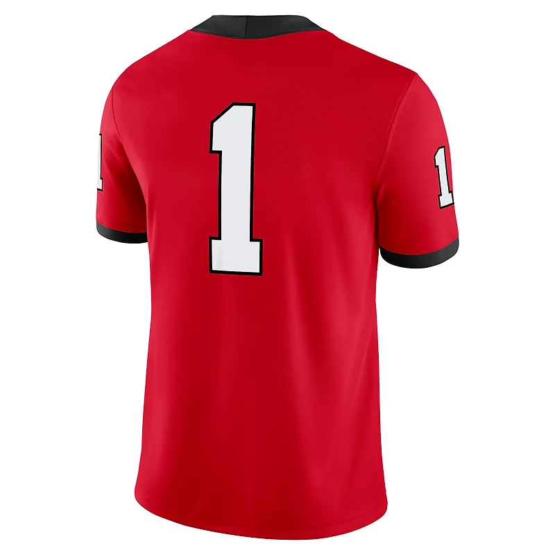 Maillot de match Nike #1 Georgia Bulldogs blanc pour homme
