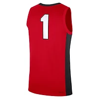 Men's Nike #1 Red Georgia Bulldogs Road Replica Jersey