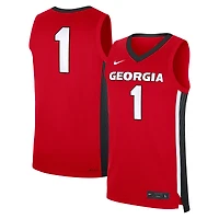 Men's Nike #1 Red Georgia Bulldogs Road Replica Jersey