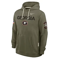Men's Nike Olive Georgia Bulldogs 2025 Military Appreciation Standard Issue Dri-FIT Hoodie