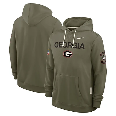 Men's Nike Olive Georgia Bulldogs 2025 Military Appreciation Standard Issue Dri-FIT Hoodie