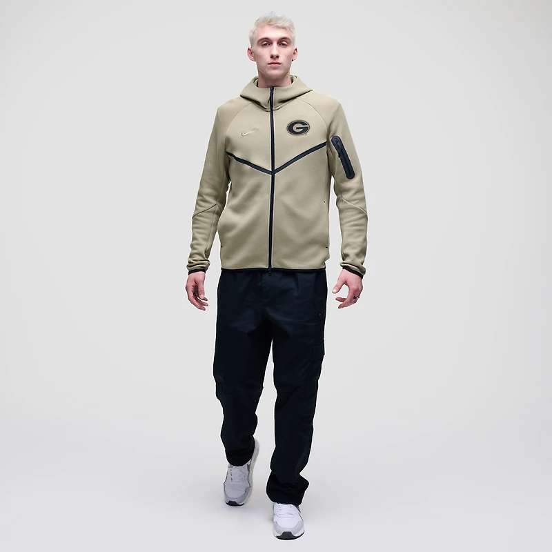 Men's Nike Olive Georgia Bulldogs Tech Fleece Full-Zip Windrunner Hoodie