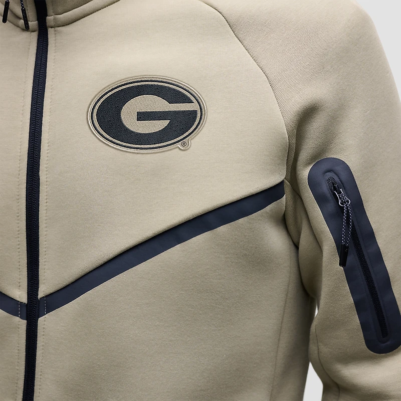 Men's Nike Olive Georgia Bulldogs Tech Fleece Full-Zip Windrunner Hoodie