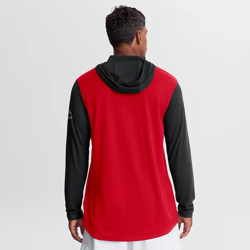 T-shirt à capuche manches longues Nike rouge/noir Georgia Bulldogs Campus Legacy Tri-Blend pour homme
