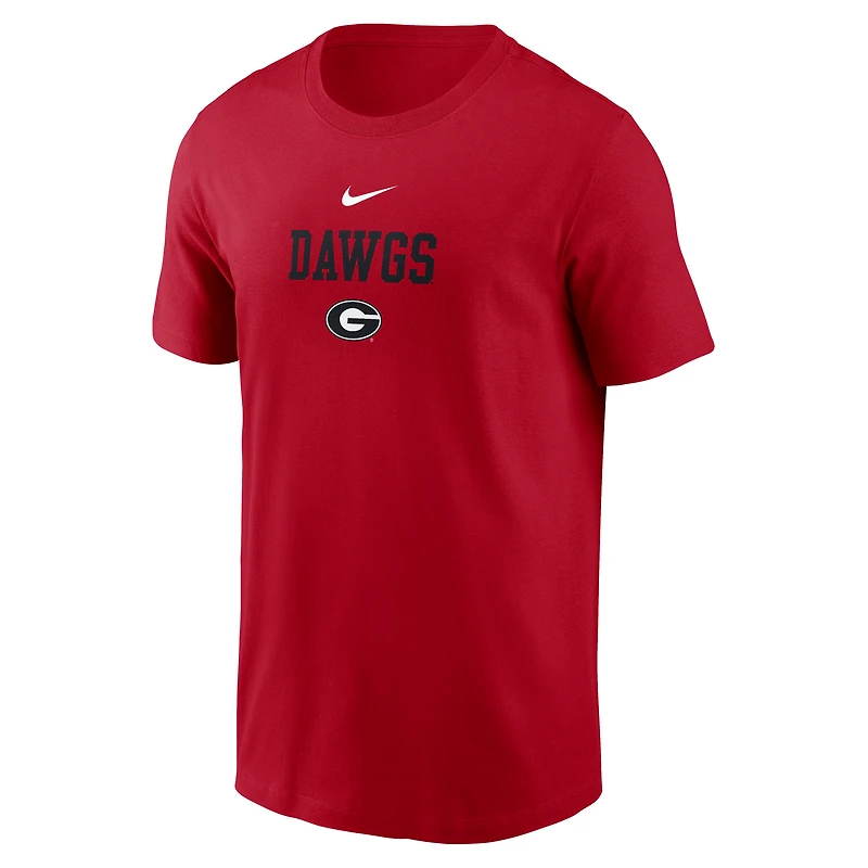 T-shirt Nike rouge Georgia Bulldogs 2-Hit Stacked pour homme