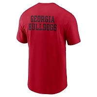 T-shirt Nike rouge Georgia Bulldogs 2-Hit Stacked pour homme