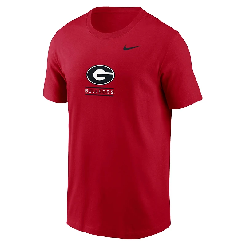 T-shirt Nike rouge Georgia Bulldogs 2-Hit pour homme