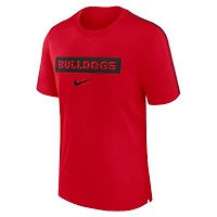 Men's Nike Red Georgia Bulldogs 2024 Sideline Player Performance Tri-Blend T-Shirt