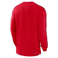 T-shirt Nike rouge Georgia Bulldogs 2024 Sideline Player Tri-Blend Performance à manches longues pour homme