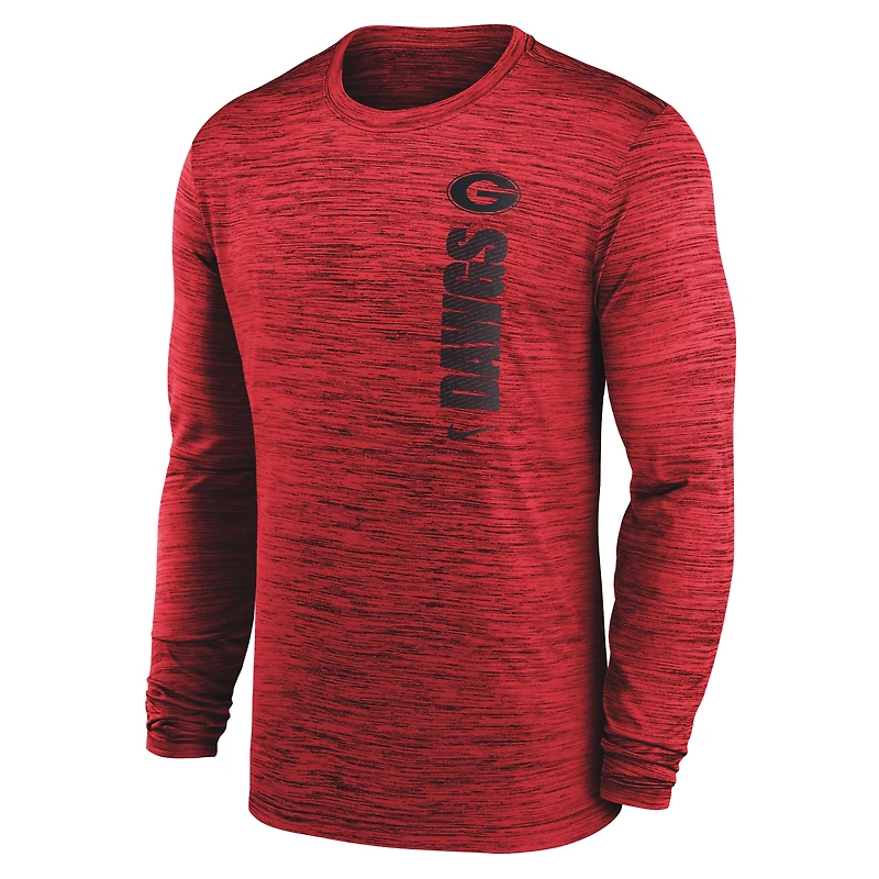 Men's Nike Red Georgia Bulldogs 2024 Sideline Velocity Performance Long Sleeve T-Shirt