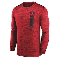 Men's Nike Red Georgia Bulldogs 2024 Sideline Velocity Performance Long Sleeve T-Shirt