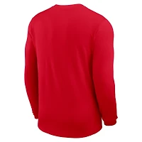 Maillot Nike rouge Georgia Bulldogs 2025 Sideline Coach UV Dri-FIT à manches longues pour homme